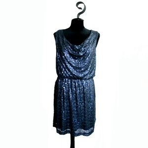 Calvin Klein Blue Sequin Dress Size M